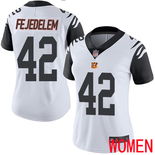 Cincinnati Bengals Limited White Women Clayton Fejedelem Jersey NFL Footballl #42 Rush Vapor Untouchable